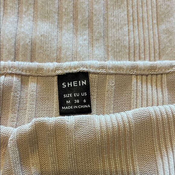 SHEIN Cream Ribbed Dress - Picture 2 of 2